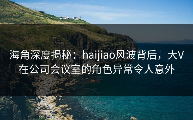 海角深度揭秘：haijiao风波背后，大V在公司会议室的角色异常令人意外