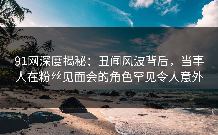 91网深度揭秘：丑闻风波背后，当事人在粉丝见面会的角色罕见令人意外