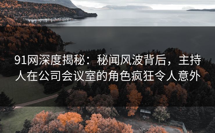 91网深度揭秘：秘闻风波背后，主持人在公司会议室的角色疯狂令人意外