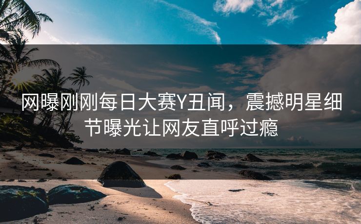 网曝刚刚每日大赛Y丑闻，震撼明星细节曝光让网友直呼过瘾