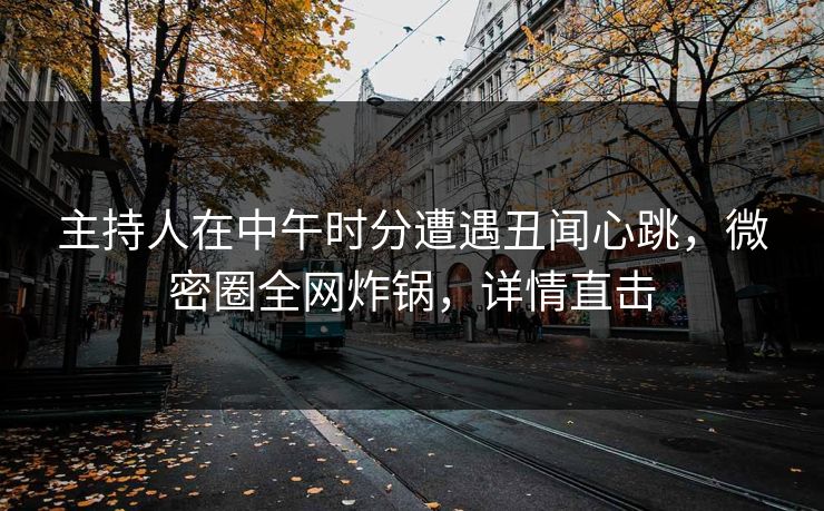 主持人在中午时分遭遇丑闻心跳，微密圈全网炸锅，详情直击
