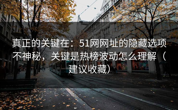 真正的关键在：51网网址的隐藏选项不神秘，关键是热榜波动怎么理解（建议收藏）